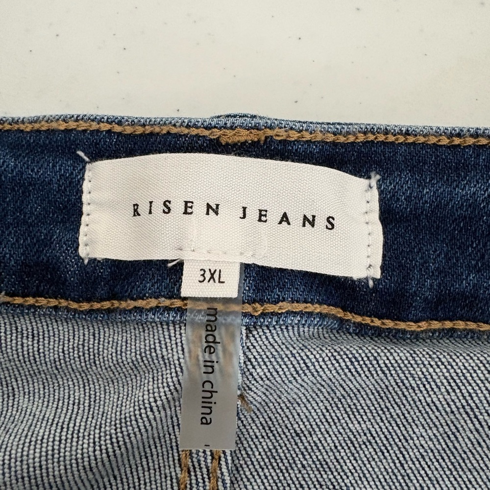Risen plus size High Rise Raw Hem‎ High Rise Distressed Jeans NWT RDP5479X 608 - Picture 9 of 11